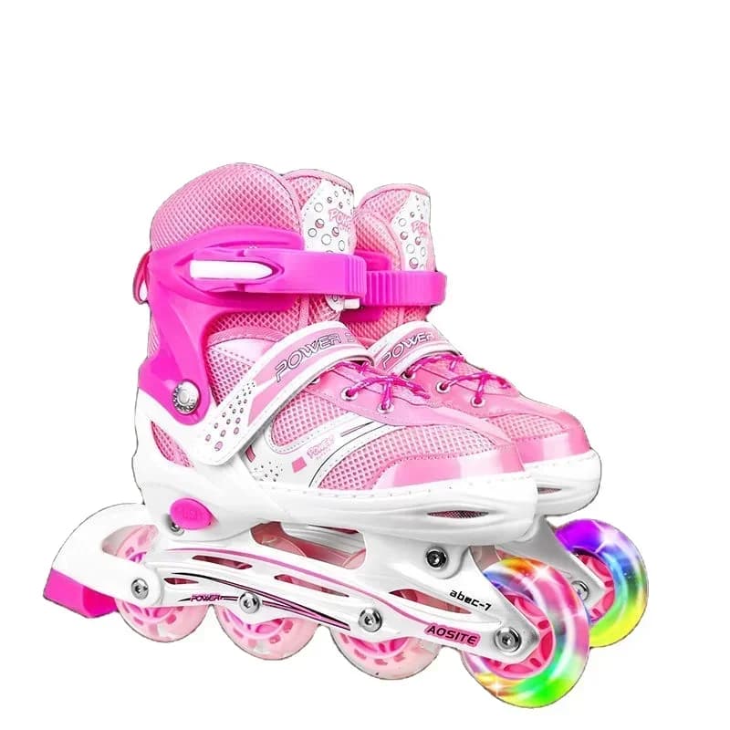 Scarpe da skate in linea a quattro ruote, colori e dimensioni multiple, pattini a rotelle per bambini Ragazzi e ragazze All Flash Set Age