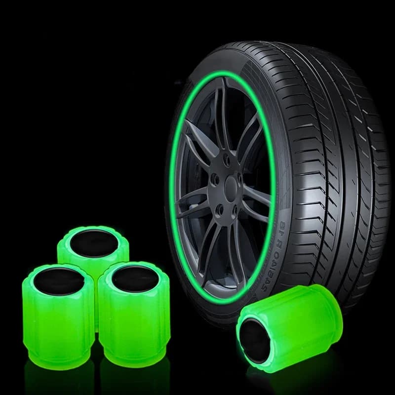 1/4/8 pezzi tappi valvole luminosi notte incandescente auto moto ruota di bicicletta styling mozzo pneumatico tappo universale decorazione