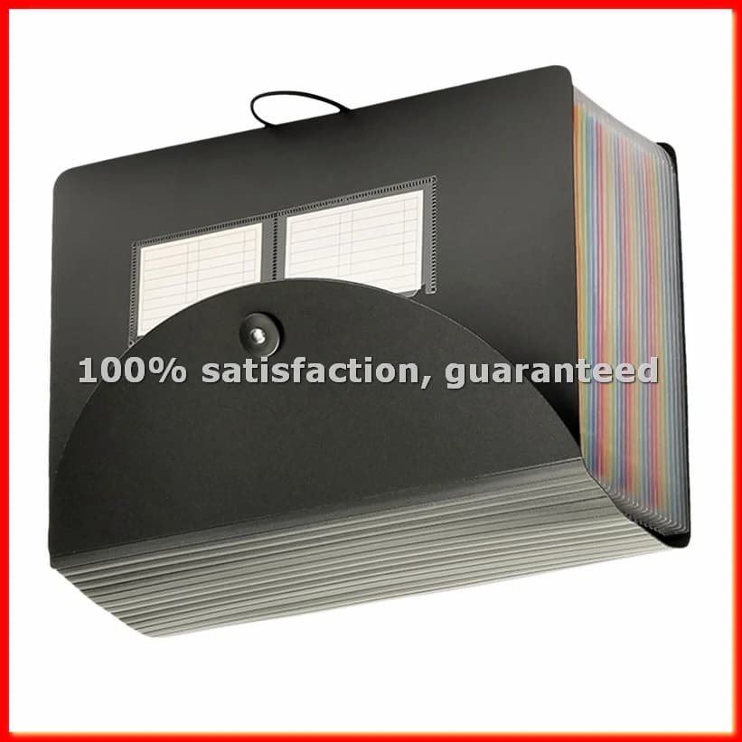 Cartella Portadocumenti Espandibile a 24 Tasche con Etichette Vuote, Organizzatore di Documenti con Copertina Espandibile, Organizzatore a Fisarmonica - A13G