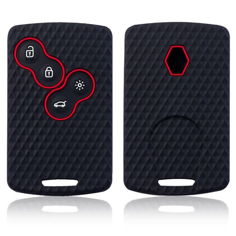 Portachiavi a distanza in silicone Copertura chiave per Renault Clio Laguna Koleos Megane Fluence Zoe Scenic Captur Card 4 pulsanti Custodia chiave auto