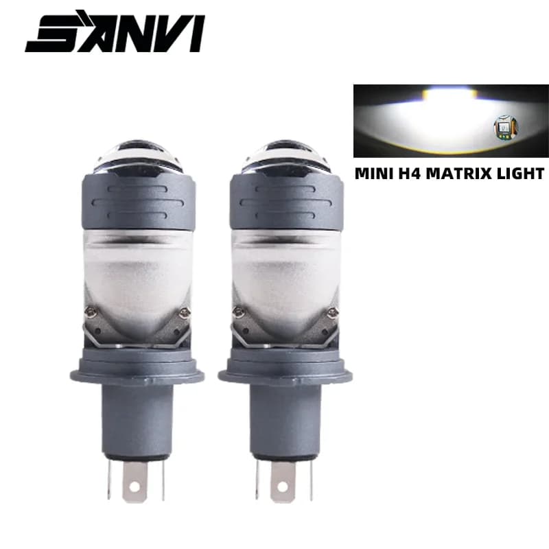 SANVI Mini H4 Bi Led Proiettore Lente Faro per 52W Basso Abbagliante Auto Lampadine A Led Turbo Ventola 5500k Lampada Della Luce Dell'automobile Plug & Play