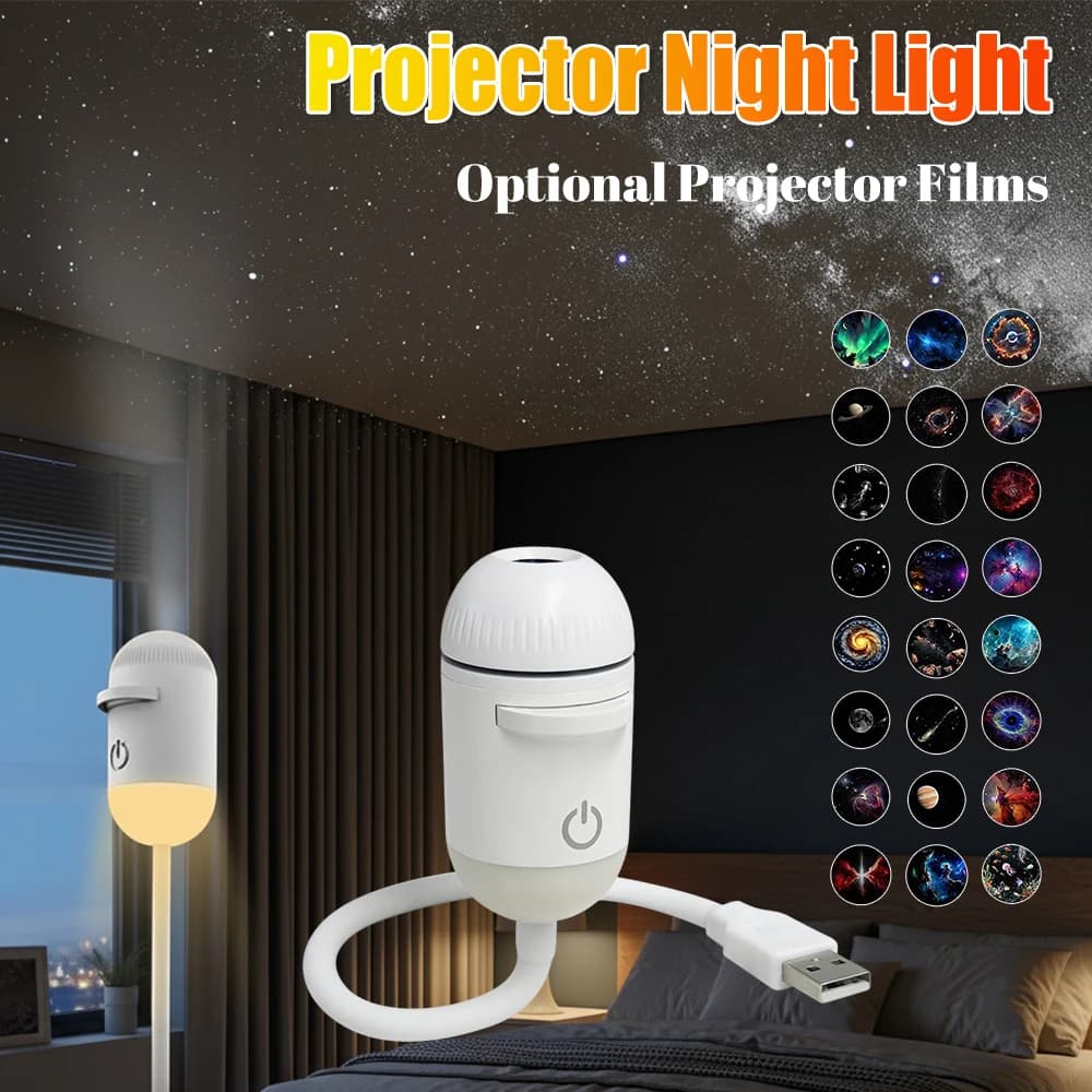 Mini Proiettore di Stelle Galattiche, Luce Notturna, Lampada LED a Nebulosa per Soffitto, Illuminazione Ambientale Cielo Stellato per Casa, Camera da Letto, Decorazione, Regali di Compleanno