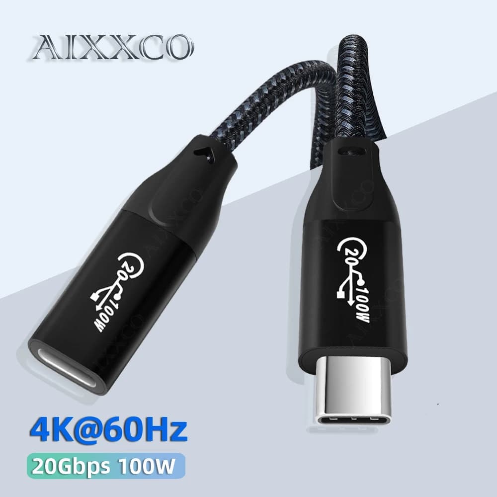 AIXXCO Cavo di prolunga USB C Tipo C Cavo di prolunga USB-C 20 Gbps 4K 60 Hz per Xiaomi Nintendo Switch Cavo dati video USB 3.2