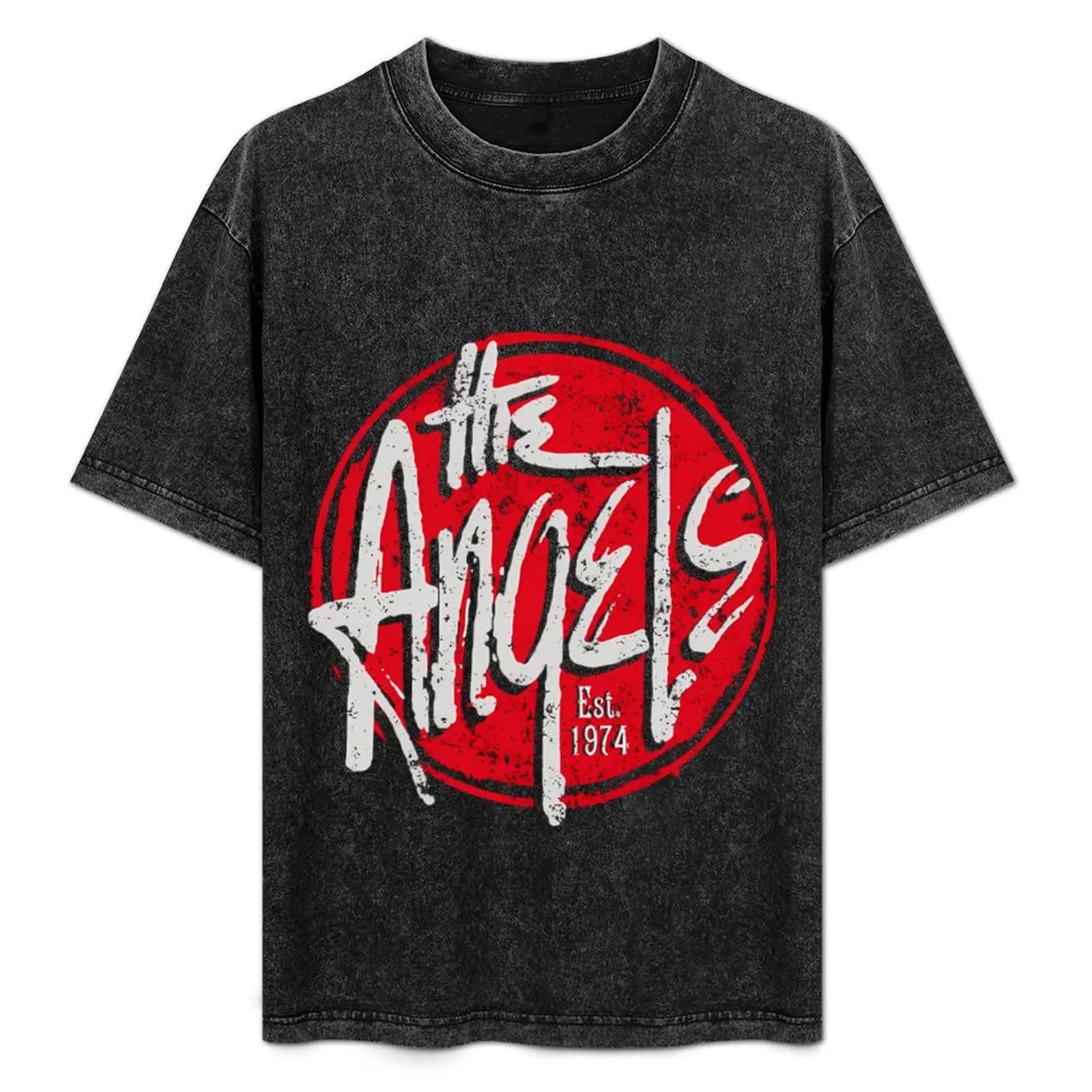 T-shirt con logo vintage THE ANGELS BAND Est 1974, resistente al sudore, per allenamento