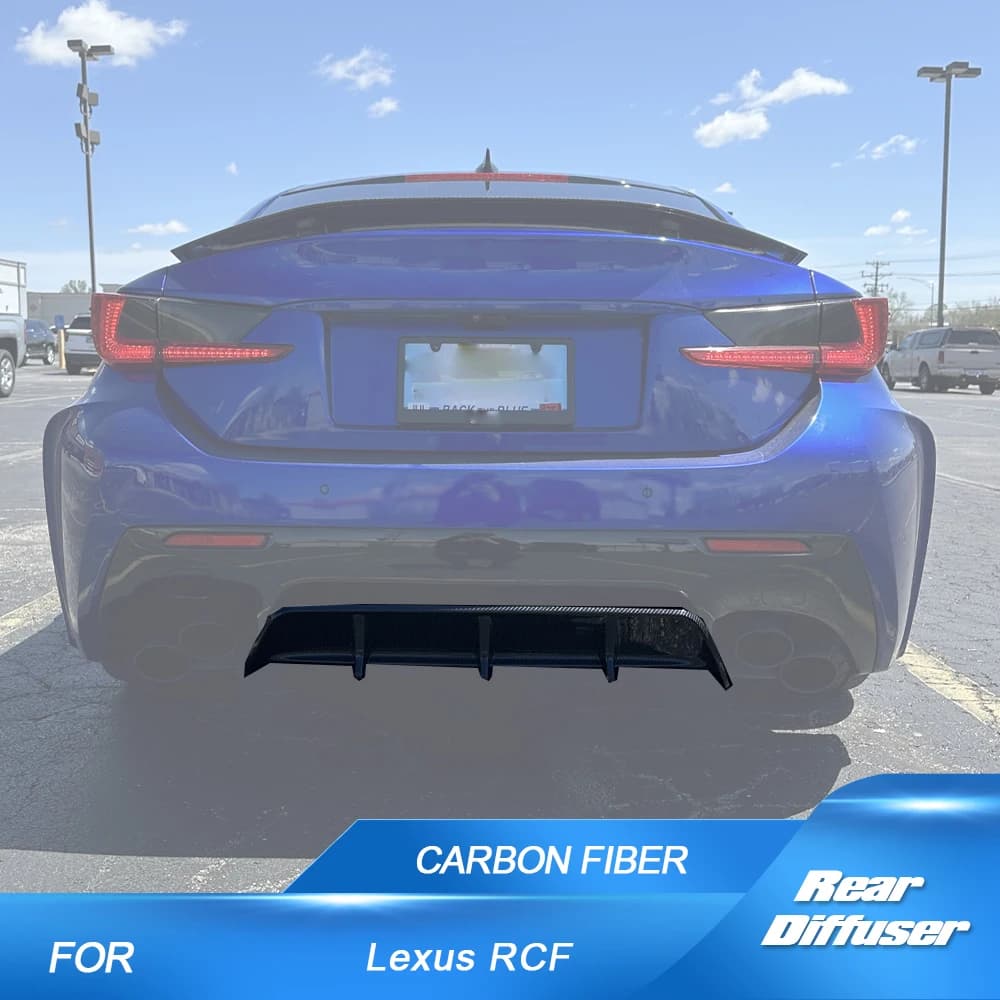 Carbon Fiber Car Rear Bumper Diffuser For Lexus 2015-2019 RC F RCF Center Bumper Splitter Under Panel Car Bodykits Extension