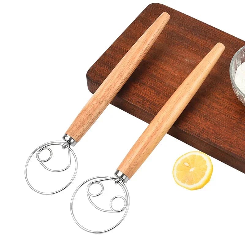 Danish stainless steel dough blender Dutch style kneader for bread kneading machine wooden handle kitchen utensils for pastry mixer for dough