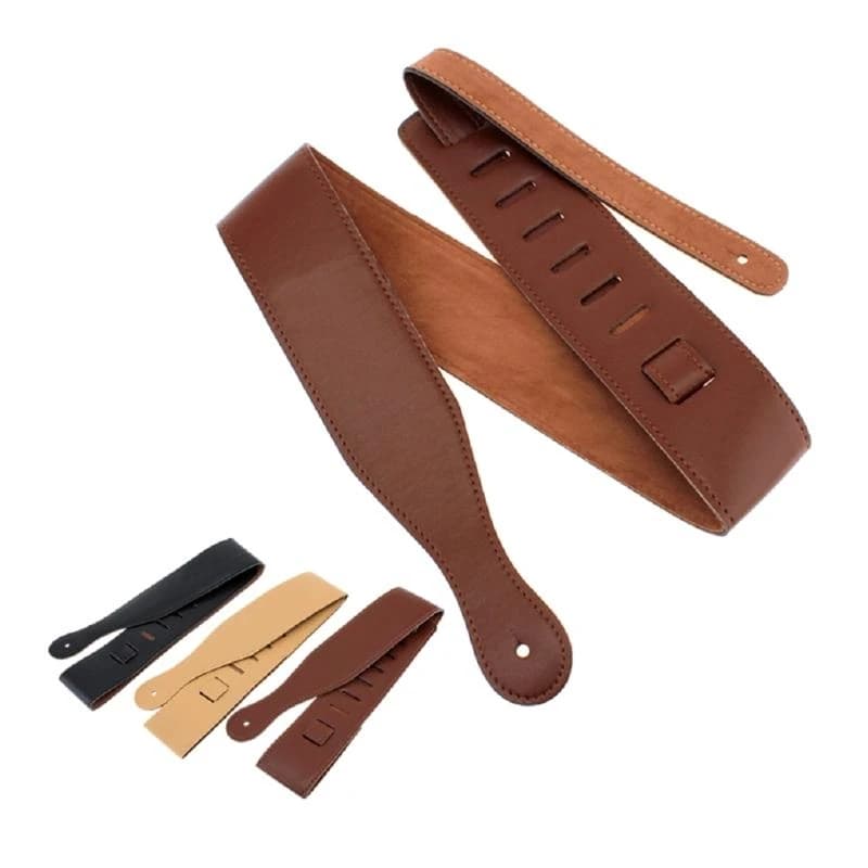 Tracolla per chitarra per ukulele, 110-130 morbida pelle PU regolabile, marrone, cinture per chitarra acustica, basso