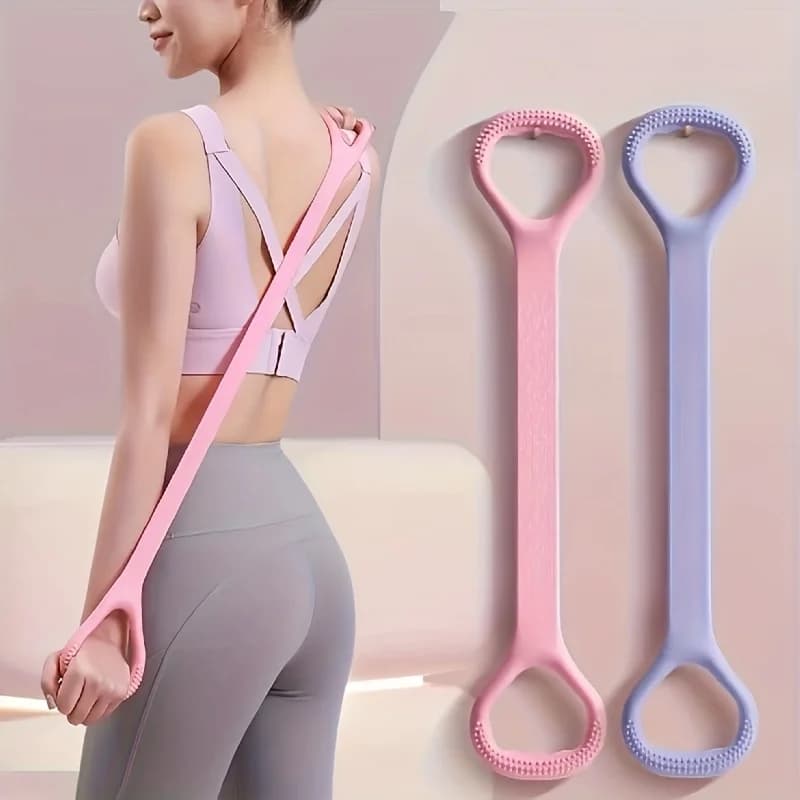 Corda elastica per fitness e stretching, utilizzata per esercizi per schiena, vita e braccia - adatta per esercizi. Banda di resistenza in silicone per yoga.