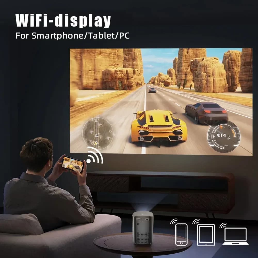 Mini Proiettore Tascabile X20 Portatile 720P per Home Theater con Porta di Ingresso, Comodo e Compatibile con Sistema Operativo Android 9.0