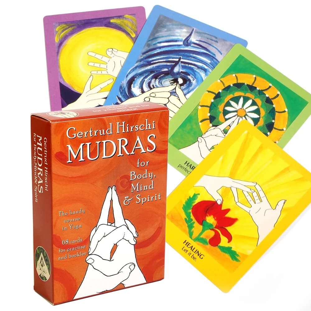 Mudras For Body Mind And Spirit The Handy Course In Yoga con 68 carte per carte pratica mazzo di carte Oracle dei tarocchi
