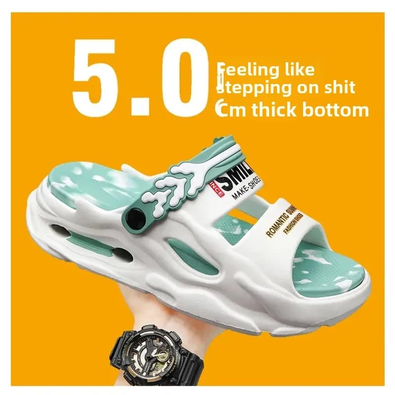 Ciabatte da uomo alla moda con plateau da 5 cm in EVA, scarpe da spiaggia comode da uomo, ciabatte Cloud da esterno per uomo, pantuflas estive da uomo