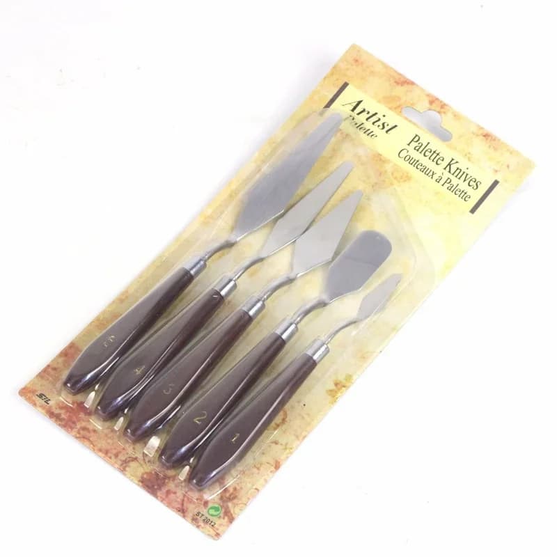 5Pcs Set Oil Painting Scraper Palette Knife Watercolors Fine Acrylic Gouache Paint Spatula Pick Color Mixing Tools Art Supplies