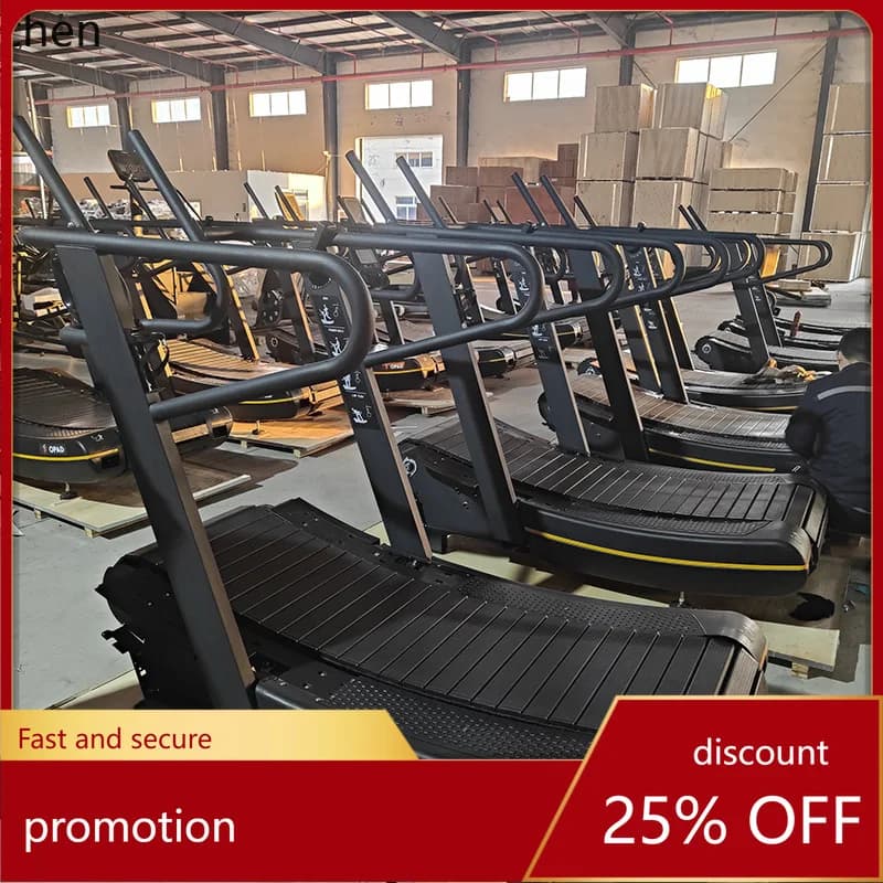 Curved arc rubber racing belt for unpowered treadmills for training in HXL gym