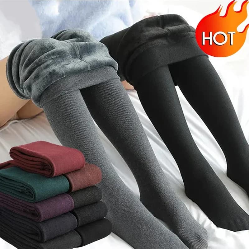 Women's thermal winter tights Velvet tights lined with fleece thick and warm leggings with inner layer in plush