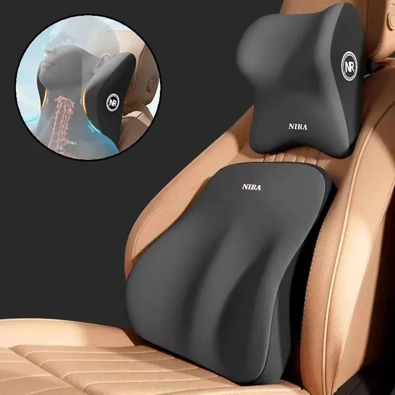 Cuscino Universale per Poggiatesta e Supporto Lombare per Auto, Cuscino per il Collo, Accessori Universali per Auto, Nero