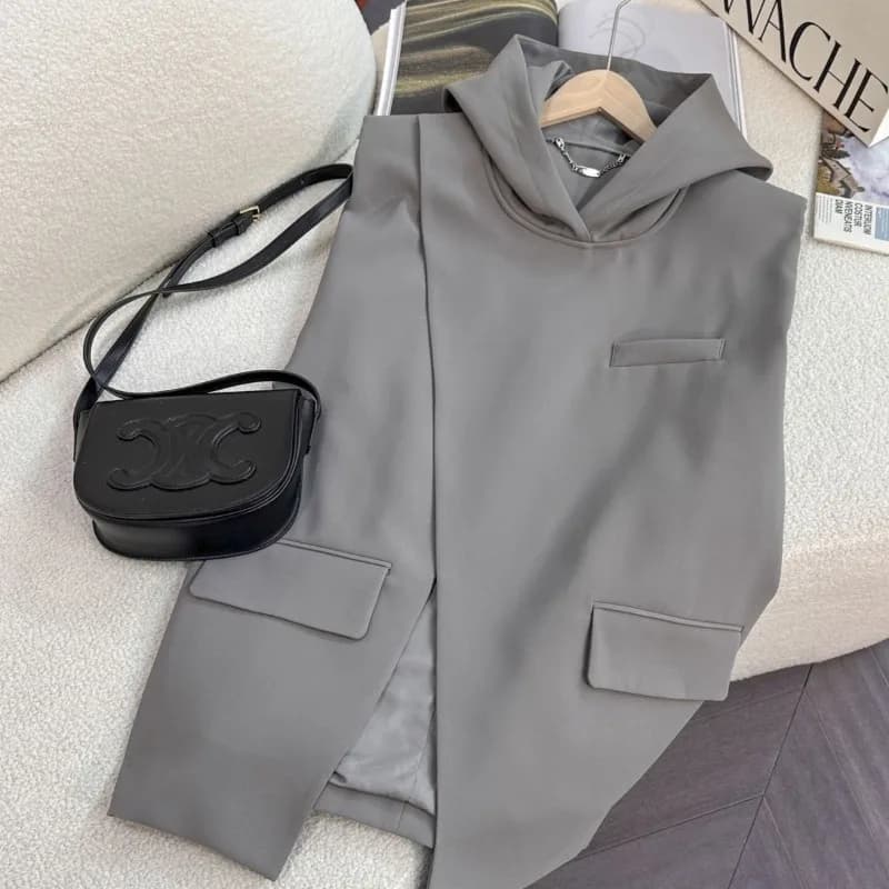 Nuovo stile con cappuccio da donna gilet tinta unita Ladie Business Designer giacca cappotto eleganti giacche da donna migliori cappotti abbigliamento