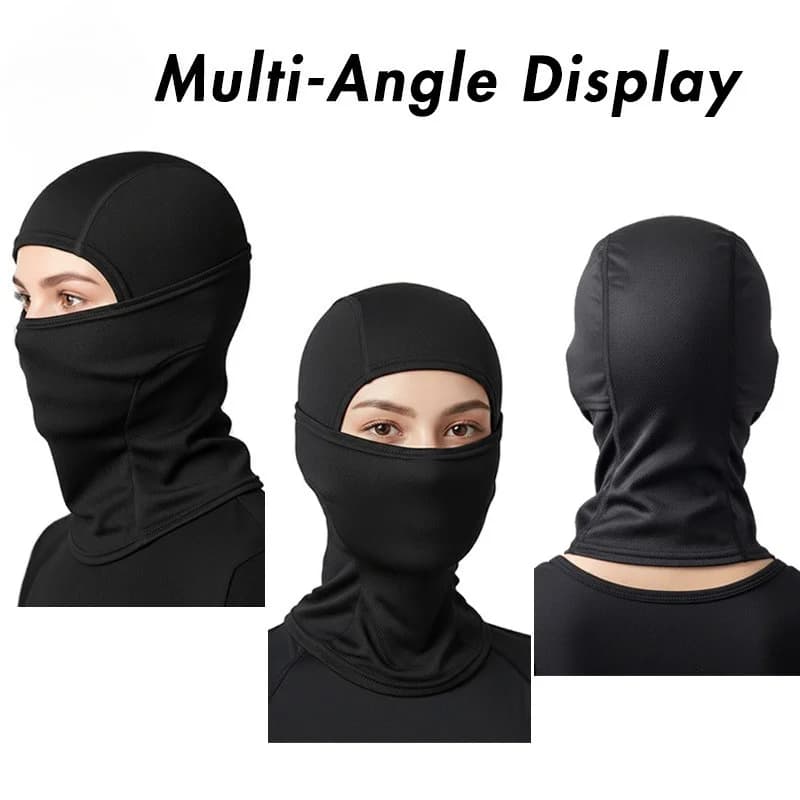 Black Balaclava Size S Quick Drying Sweat Absorption Full Face Mask Windproof Sweat Absorption Full Face Helmet Liner for Female