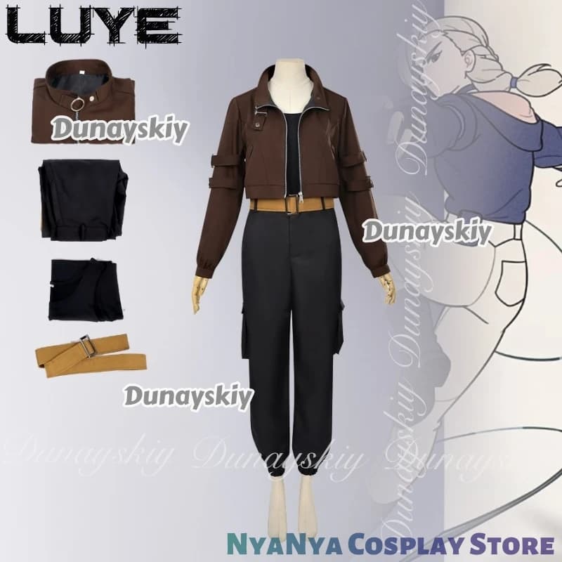 La leggenda di Hei II Anime Luye ssiSorella senior di Hei con la giacca marrone con la treccia twist ssiCostume tutto in set