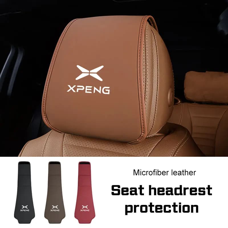 2026 For Xpeng P7/P7i/P5/G3/G3i/G6/G9/X9/MONA M03 Car Seat Headrest Protective Cover Car Styling Microfiber Leather Accessories