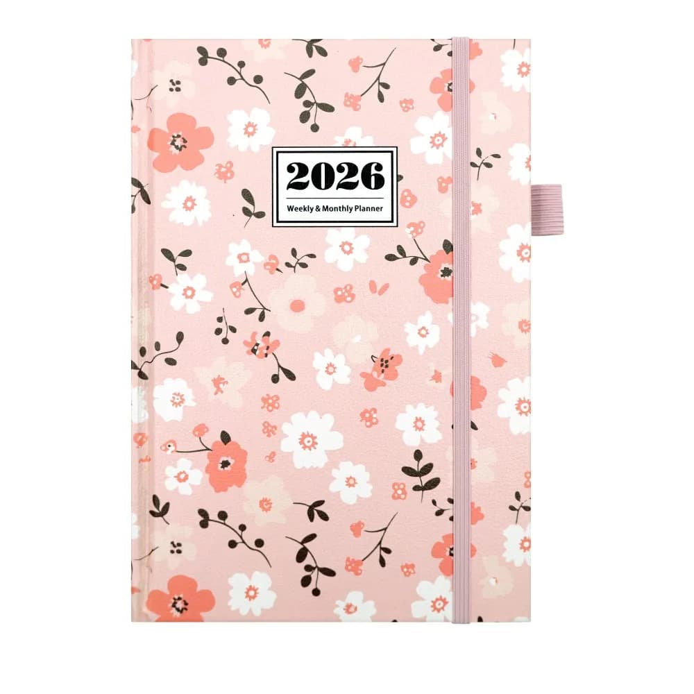 Agenda Planner 2026 in Inglese, Blocco Note 12 Mesi, Lista delle Cose da Fare, Segnalibro, Copertina in Pelle PU, Diario, Quaderni per Scrittura