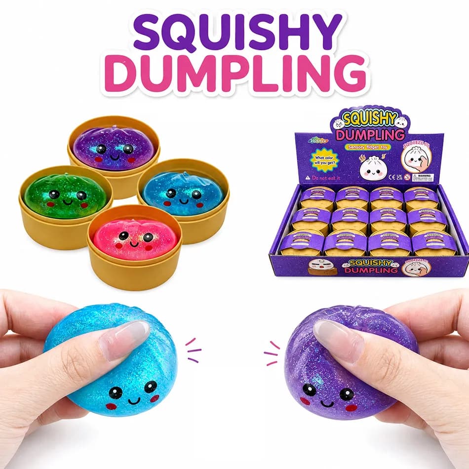 2026 Blind Box cute Mini Glitter Baozi Squishy Toy Sparkly Steamed Bun Squeeze Fidget Toys Stress Relief Sensory Squishies