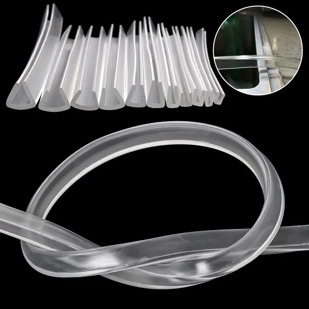 2 metri u-channel bordo in gomma striscia di tenuta porta della doccia nastro di tenuta in vetro protezione del bordo guarnizione dimensioni Multiple