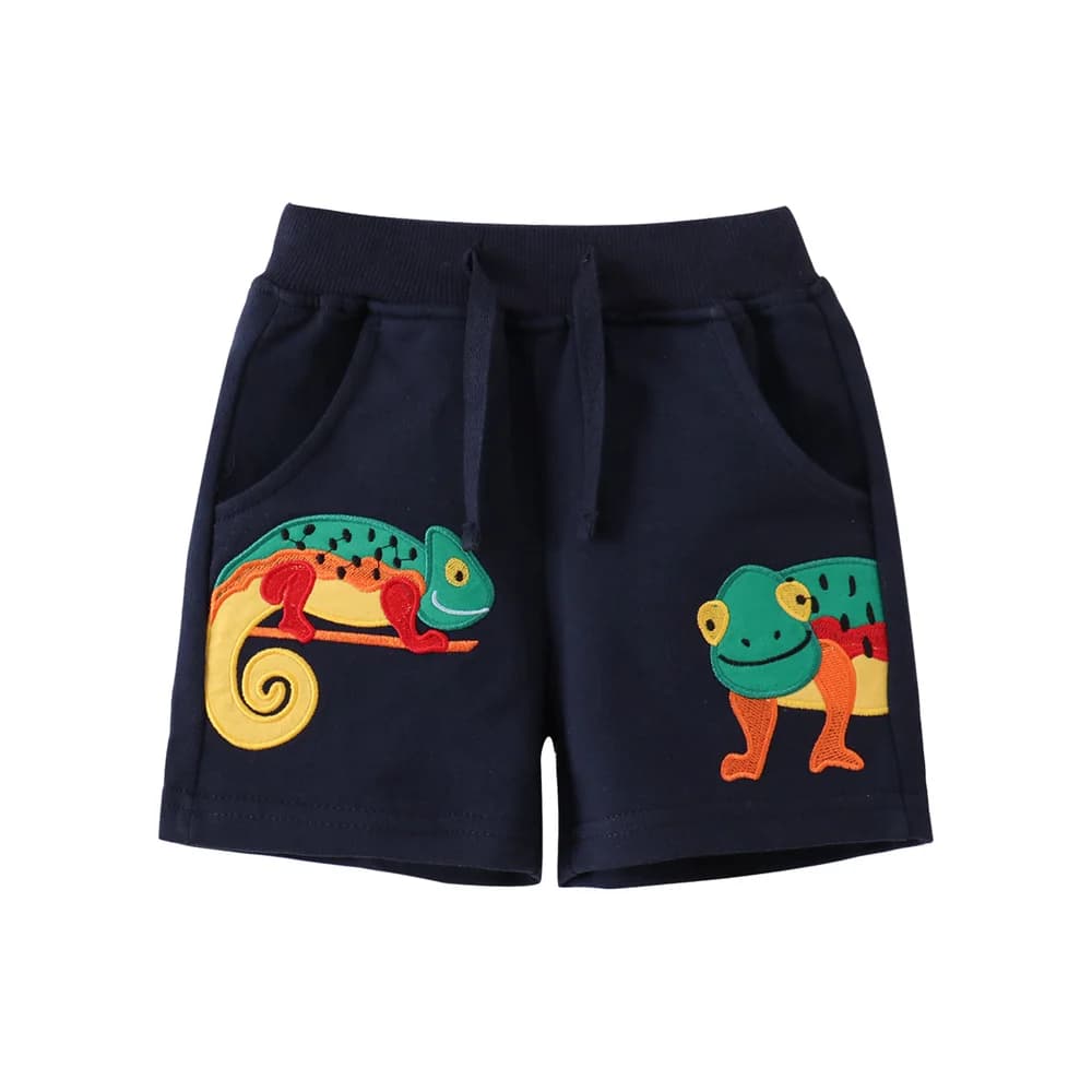 Pantaloncini Estivi per Bambini con Ricamo di Animali Jumping Meters, 2-7 Anni, Design con Cordoncino, Pantaloni Estivi per Bambini Molto Venduti