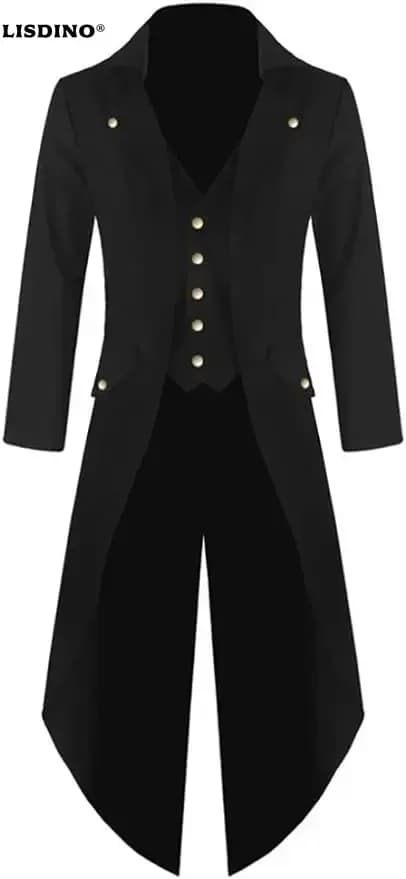 Giacca gotica Steampunk da uomo frac vittoriano costume vintage di Halloween cappotto da smoking uniforme