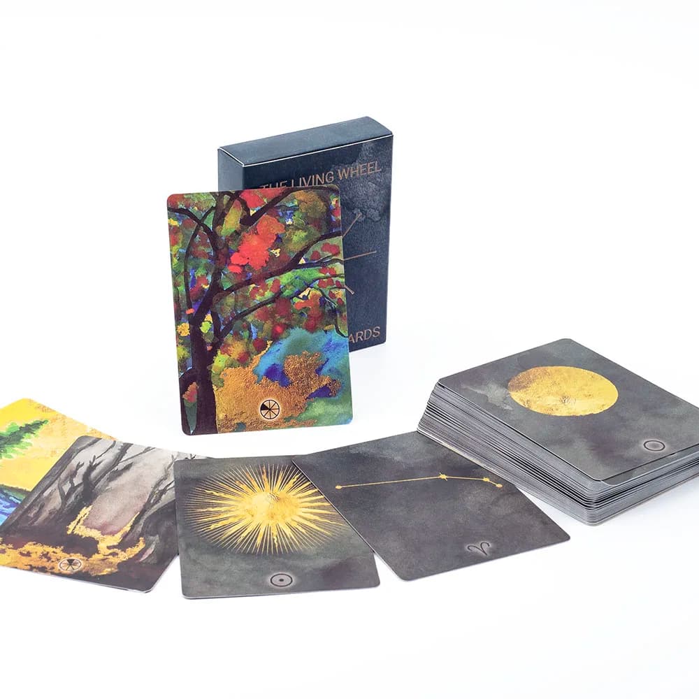The Living Wheel Astrology Cards 55 Carte Oracle Mazzo Visioni inglesi Divinazione Edizione Mazzo Giochi da tavolo 8.8 * 6.3 cm