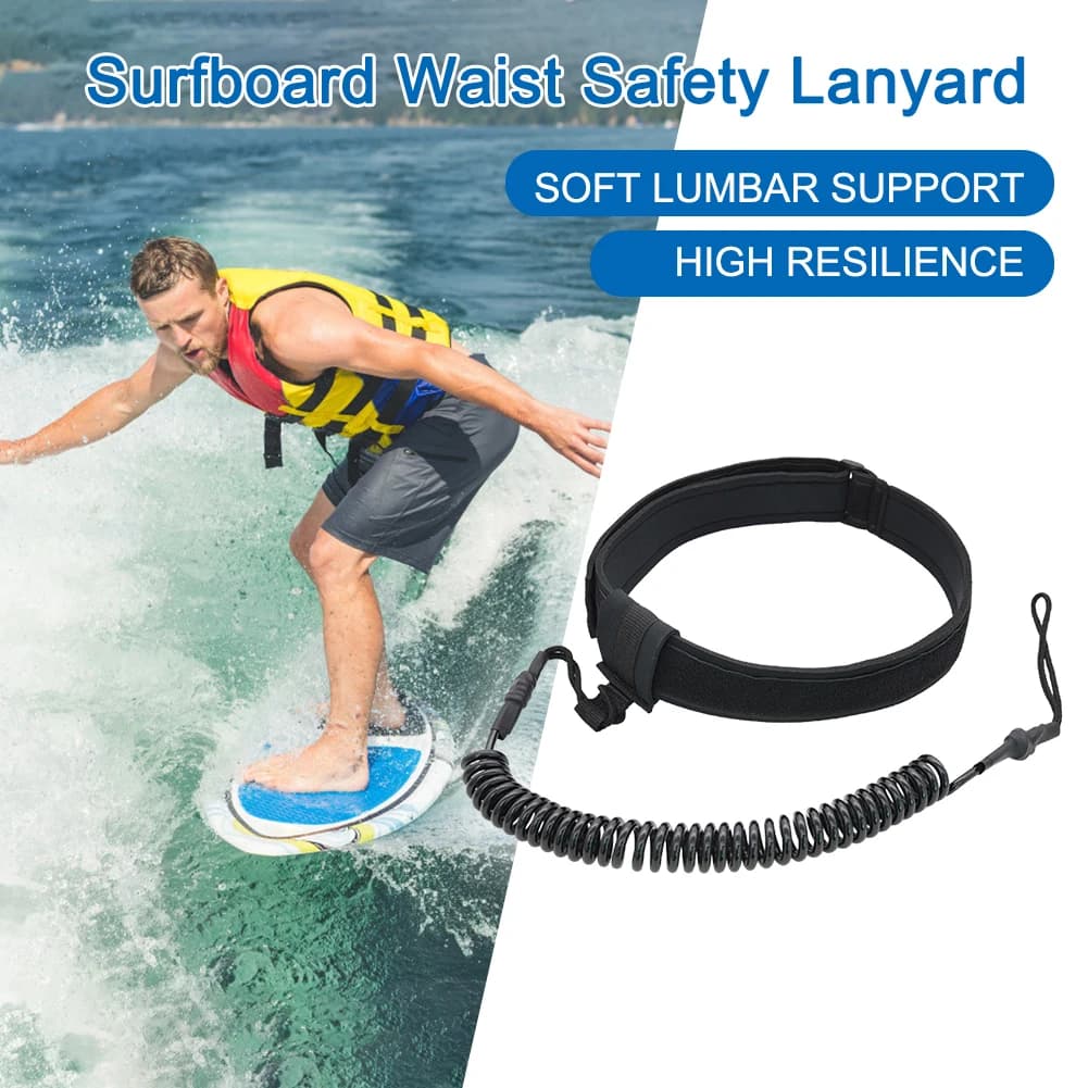 Corda di Sicurezza per Tavola da Surf 6mm in TPU, Leash per Bodyboard, Corda Elastica per Surf/Stand Up Paddle/Kayak