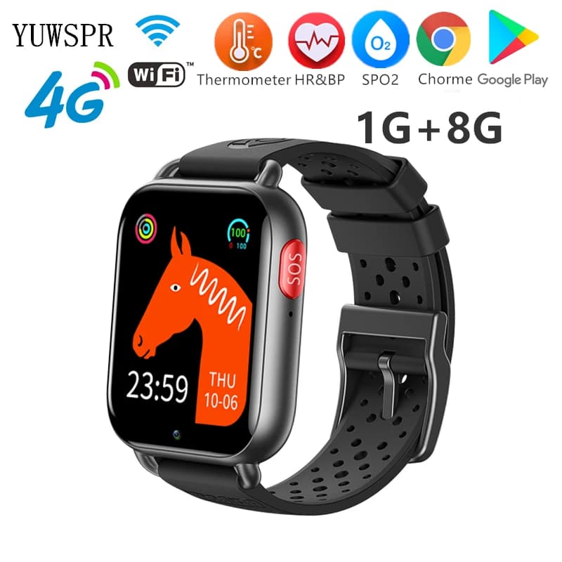 Smart Watch for Children with GPS Wifi Bluetooth Body Temperature Support HR & BP Tracking WhatsApp 4G SIM Phone Watch in Hebrew T7