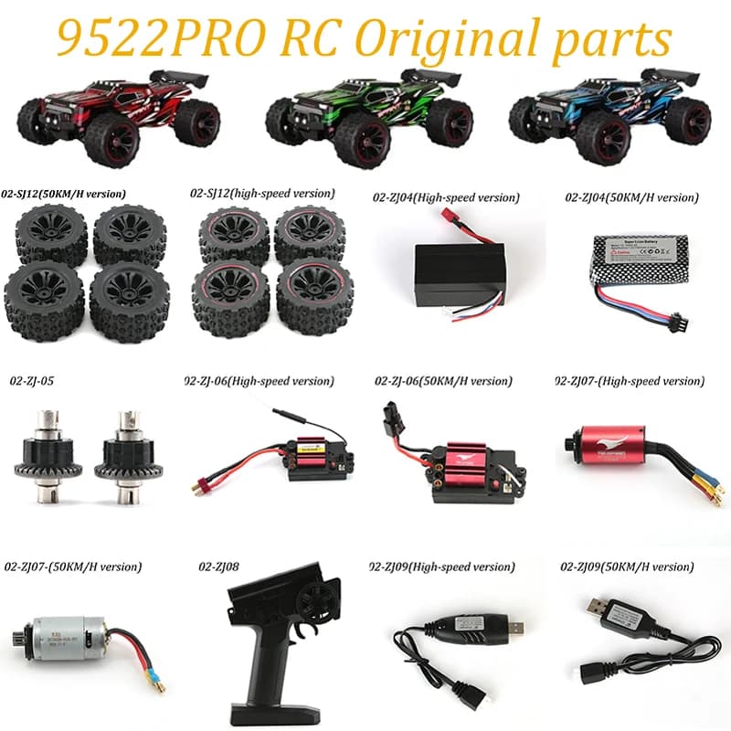 9522 PRO RC Parti automobilistiche Albero motore Albero di trasmissione Cuscinetti ingranaggi Servomotore Ricevitore Motore Differenziale Cambio Pneumatico