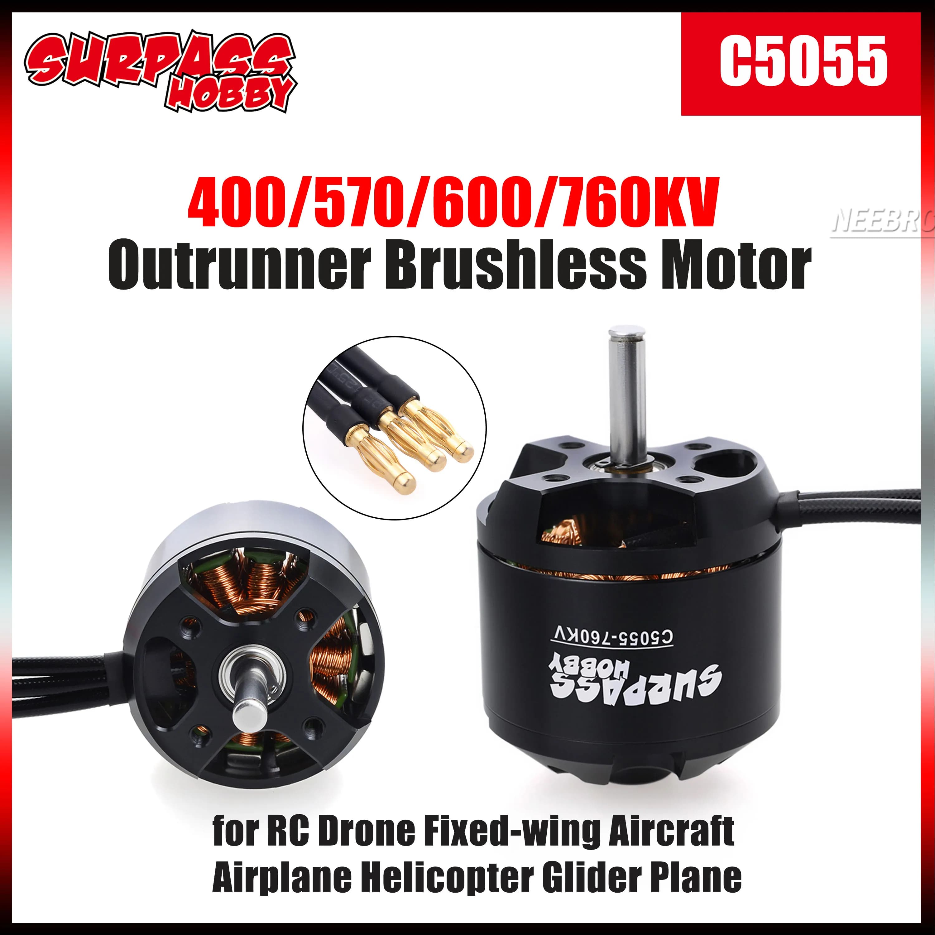 Motore Brushless SURPASS HOBBY C5055 400/570/600/760KV Outrunner per Droni RC, Aerei ad Ala Fissa, Elicotteri e Parti di Aeromobili