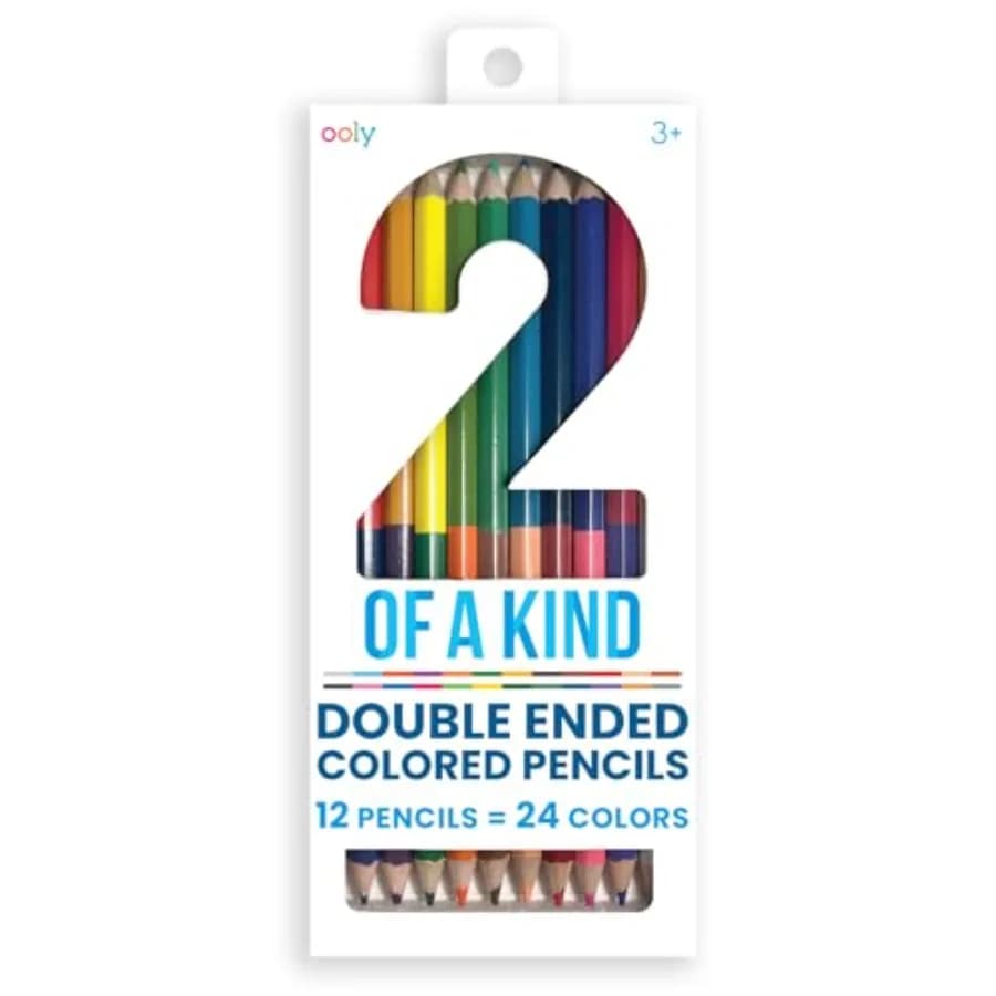 Colored Pencils, Set of 12 with 24 Colors, Drawing and Coloring Pencils for and Adults, Colorful School Supplies for Arts and C