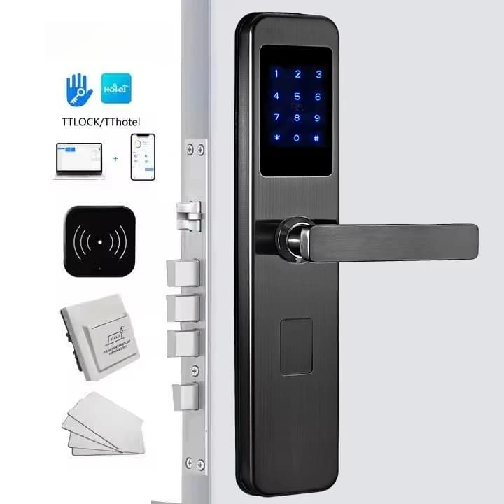 Sistema di chiusura digitale per porta dell'hotel con serrature intelligenti con codice di accesso impermeabile in acciaio inossidabile 304, serratura digitale RFID