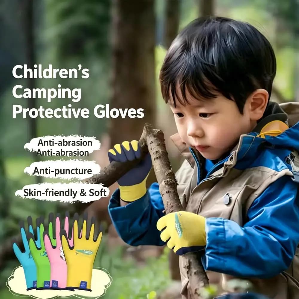 Children's outdoor protective gloves for cut protection, mountain climbing, rock climbing, beachcombing, cycling, gardening, pet
