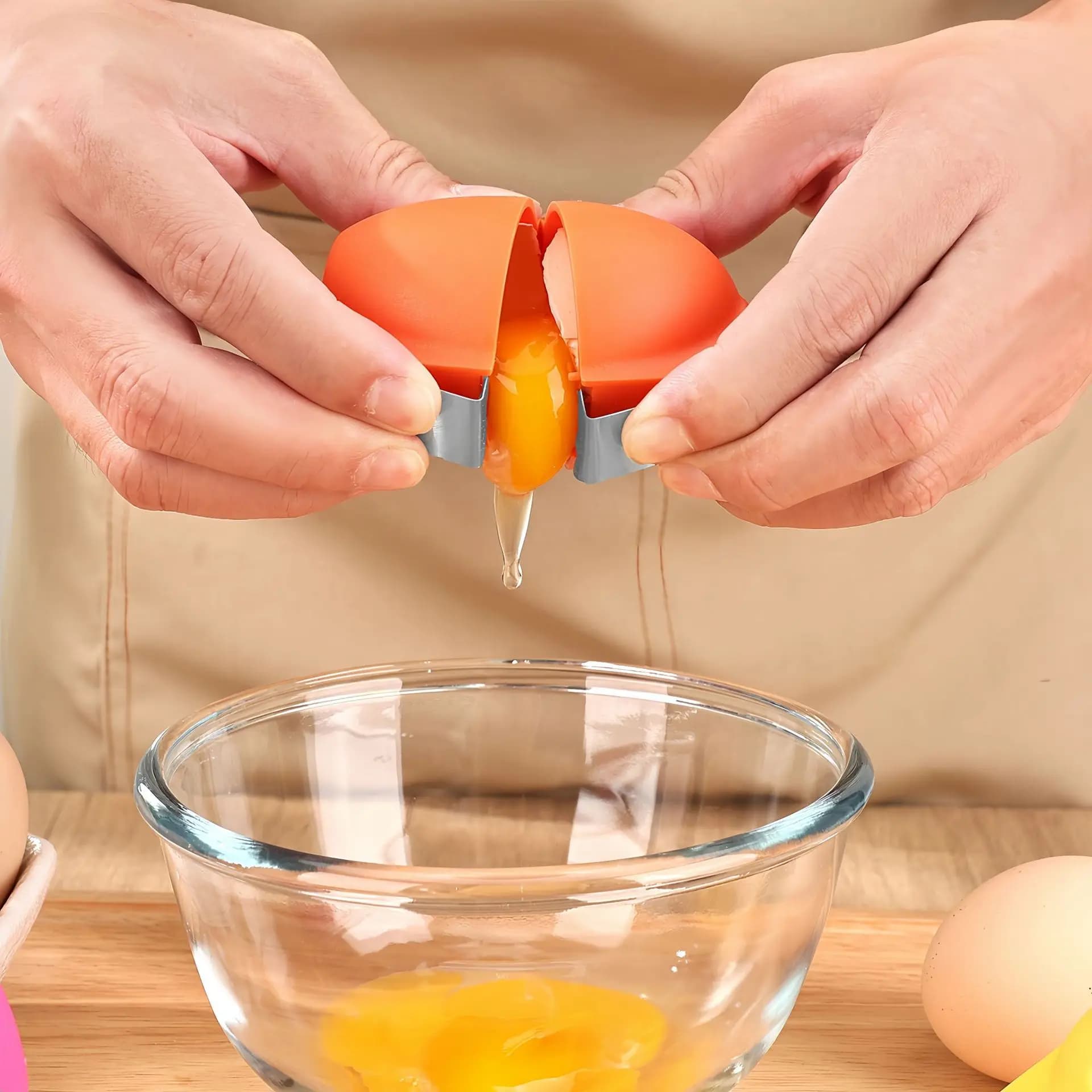 1/3 Pezzi Apriscatole per Uova Facile da Usare, Separatore di Guscio d'Uovo a Pressione, Apriscatole Portatile, Apriscatole Manuale da Cucina, Schiacciatore per Uso Domestico