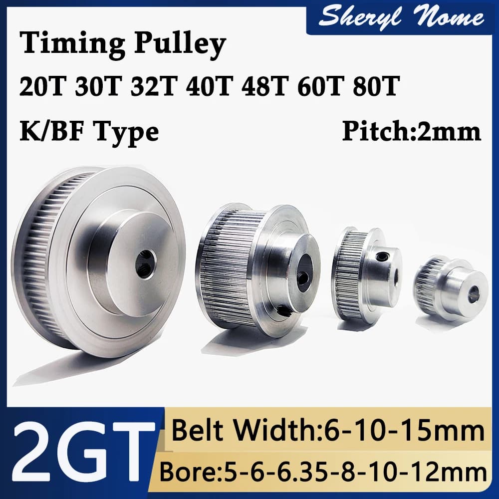 Printer Parts 3D 2GT GT2 Denned Pulley 36 40 48 Tooths Hole 5 6 6.35 8 10 12mm Synchron Wheels Width 6/9/10/15mm Strap