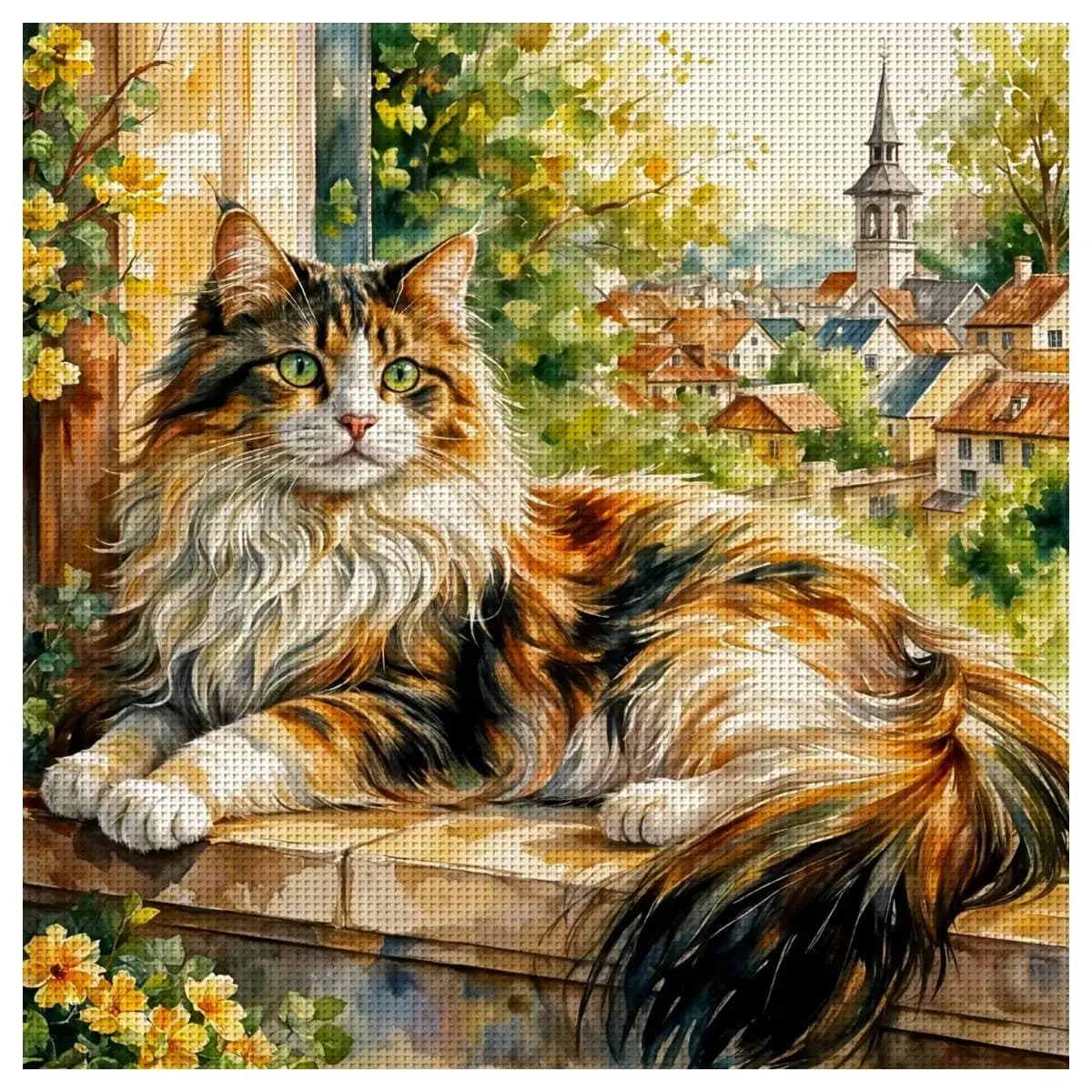1pc 40X40CM/15.74inch cute cat Stamped Cross Stitch Kit DIY Kit 11/14/16CT DIY Embroidered Set DIY Cross-Stitch Set