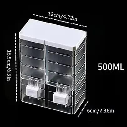 Dispenser di sapone a pressa manuale senza perforazione Appeso a parete Pasta senza traccia Bottiglia disinfettante Dispenser di sapone trasparente per bagno