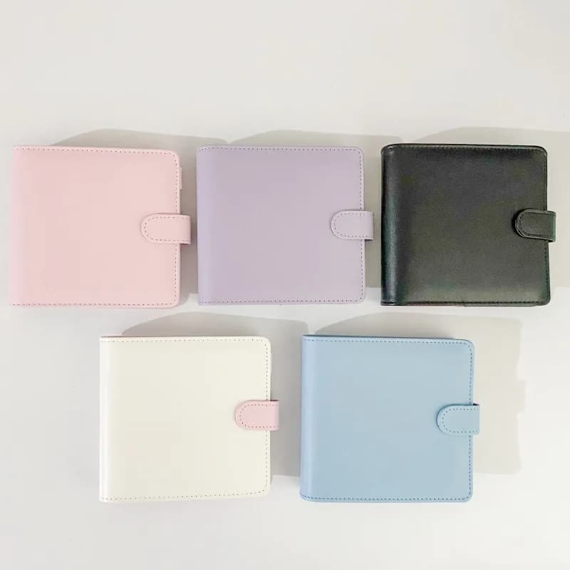 A7 Quadrato Macaron Rosa Pelle PU Raccoglitore fai da te Copertina per notebook Diario Agenda Planner Copertina in carta Cancelleria scolastica