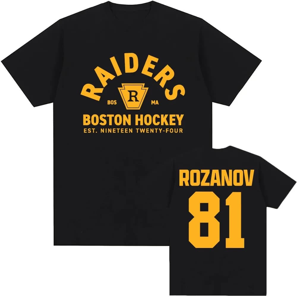 Llya Rozanov 81Bos Raiders Tee TV Rivalry riscaldato Stampa T-shirt Manica corta in cotone Moda maschile Magliette Unisex Streetwear Top