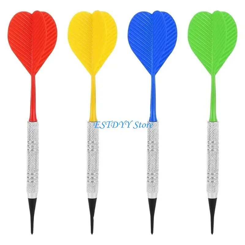 G6DE Professional Iron Barrels Plastic Flight Set of 12 14g Soft Tip Darts Sets with Iron Nickel Plated Shaft Safe Soft Darts