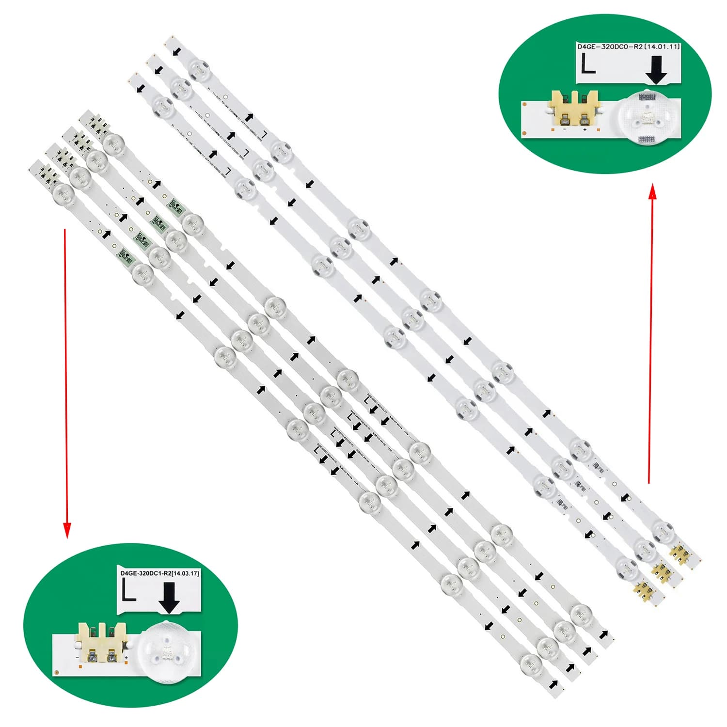 10set LED backlight strip for samsung 2014SVS32HD D4GE-320DC0-R3 R2 BN96-30446A 30445A UE32H4290AU UE32H4500 LM41-00431A