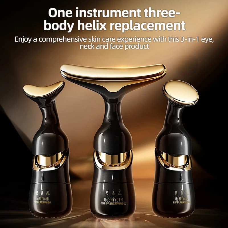3 in 1 face massager neck face massage eyes introducer microcurrent skin rejuvenation beauty device anti-aging beauty tools