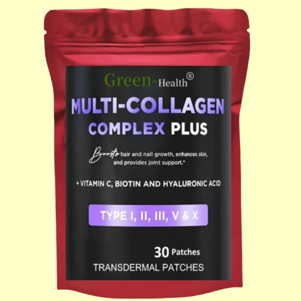 Multi Collagen Plus Transdermal Patches With Biotin, Vitamin C For Women & Men Hair Growth Support Skin 30 Patches