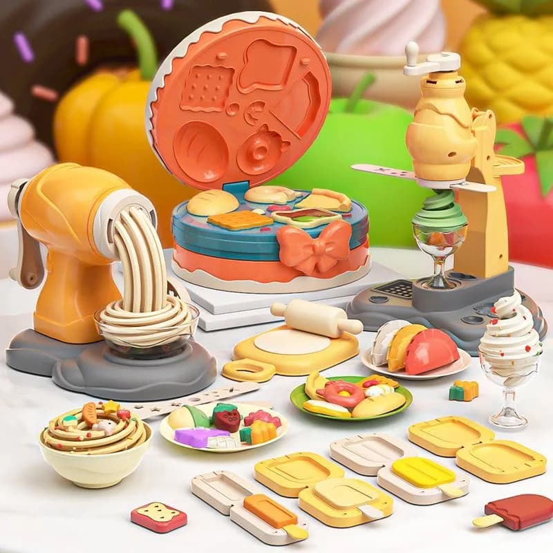 Set di Strumenti per Modellare l'Argilla 3D, Macchina per Fare Noodle, Giocattoli in Plastica Colorata per Bambini, Regalo di Compleanno