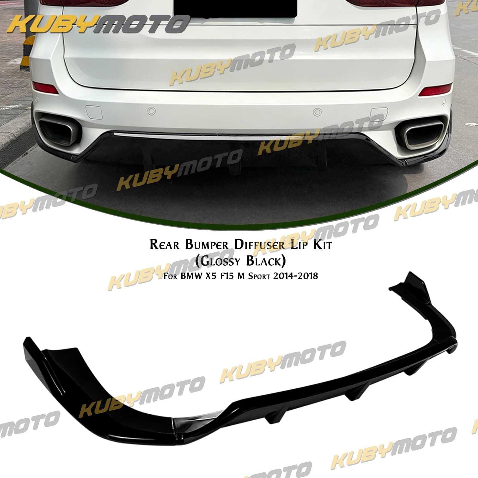 Diffusore Posteriore per BMW X5 F15 M Sport 2014-2018, Spoiler Inferiore per Paraurti Posteriore, Protezione e Decorazione