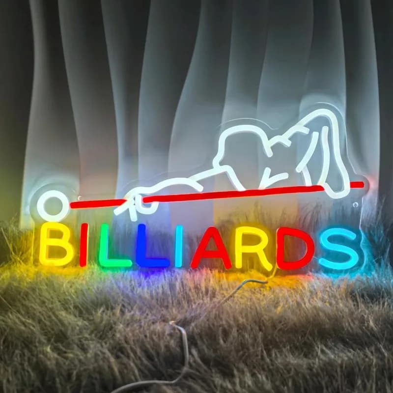 Billiards Neon Sign Billiards LED Light Wall Decoration for Billiard Room LED Neon Wall Decor Custom Neon Lights Signs