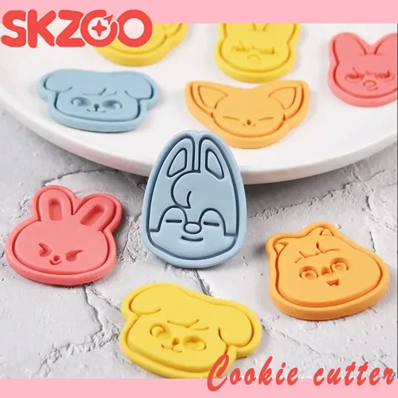 Stampo per Biscotti SKZOO K-pop 2026 con Immagine di Animale Cartone Animato, Strumento 3D Stereoscopico per Stampa e Cottura di Biscotti, Prodotti per Fan